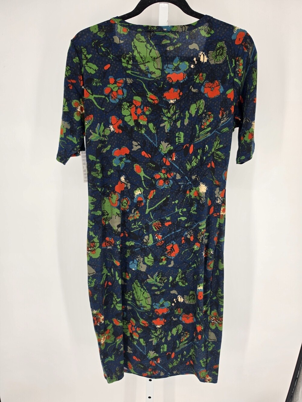Lularoe Womens Sz L Julia Dress 1/2 Sleeve Blue Red Floral NEW - Picture 4 of 4